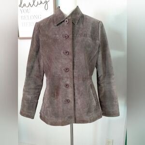 Spiegel Suede Leather Blazer, M